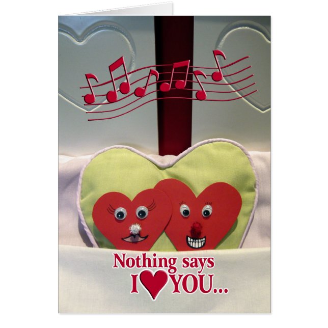 Amour d'amusement - deux coeurs dans le lit (Devant)