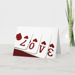 Amour dans des cartes de jeu de coeur