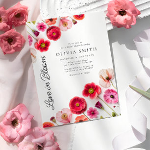 Amour dans Fête des mariées en fleur Invitation