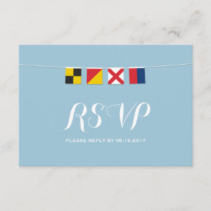 AMOUR dans les drapeaux marins colorés RSVP