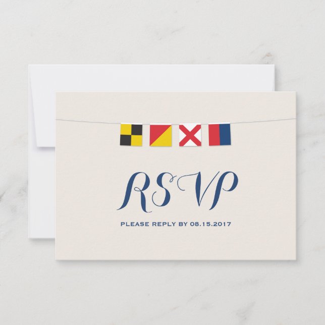 AMOUR dans les drapeaux marins colorés RSVP (Devant)