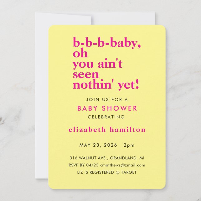 AMOUR DE BÉBÉ ! Invitation de fête prénatale en cr (Devant)