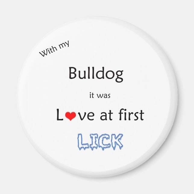 Amour de Bulldog au premier coup de pied - Aimant (Devant)