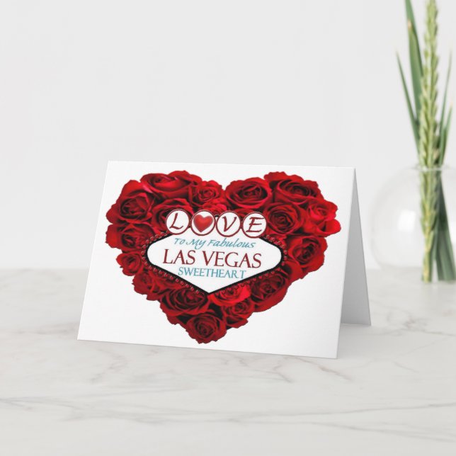 AMOUR de carte de coeur de Saint-Valentin de Las (Devant)