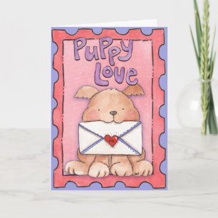 Amour de chiot - Carte de vœux