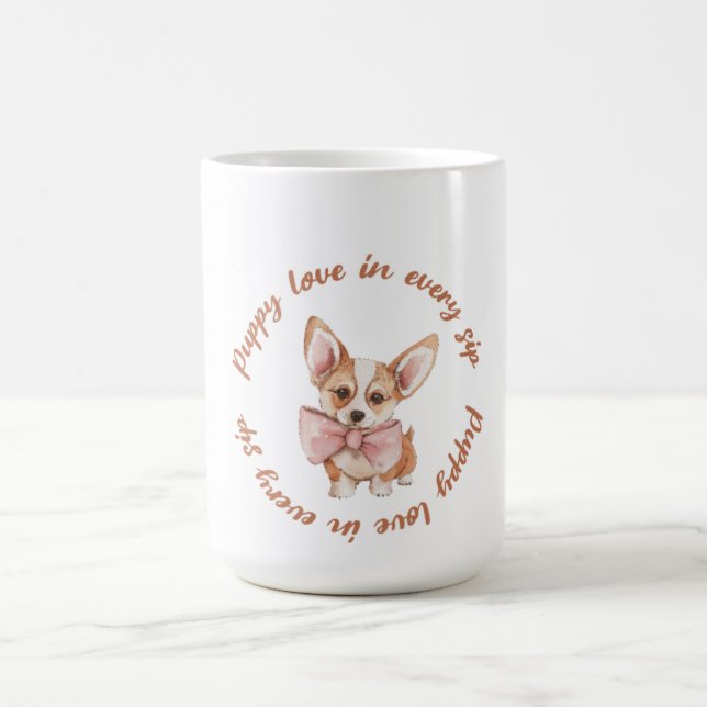Amour de chiot dans chaque gorgée | Mug pour amour (Centre)