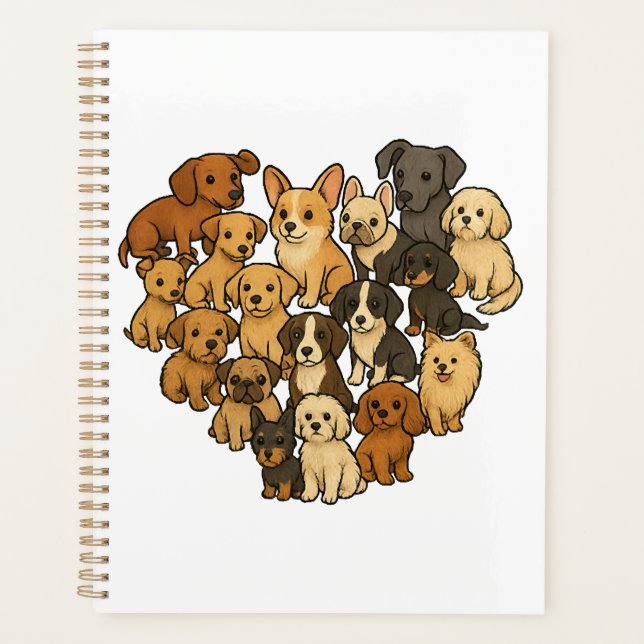 Amour de chiots - Cœur fait de chiens (Devant)