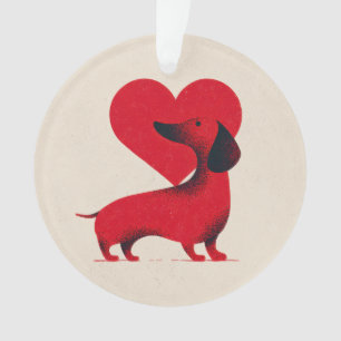 Amour de Dachshund – Dessin de cœur de chien migno