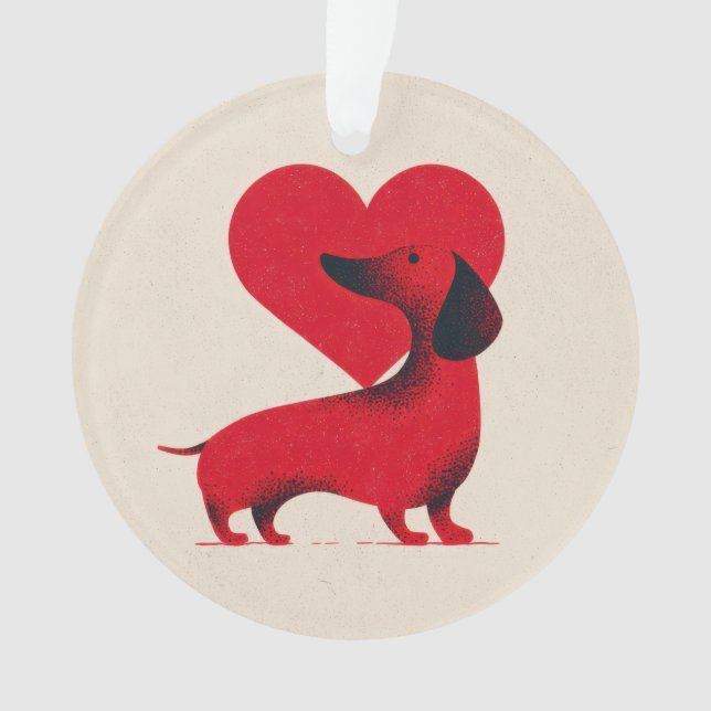 Amour de Dachshund – Dessin de cœur de chien migno (devant)