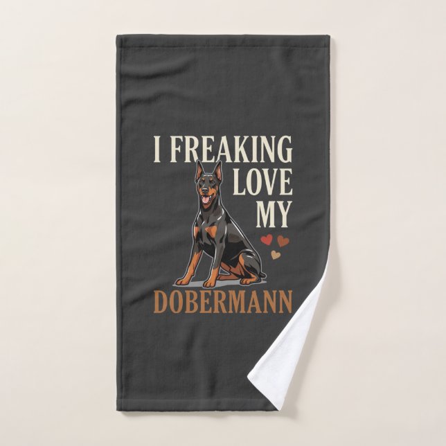 Amour de Dobermann Amateur de Chien (Serviette à main)