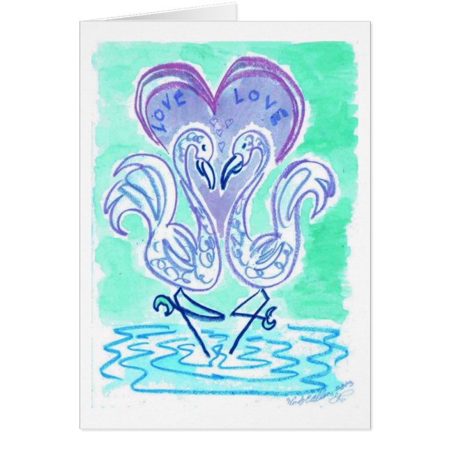 Amour de flamant (version bleue) (Devant)