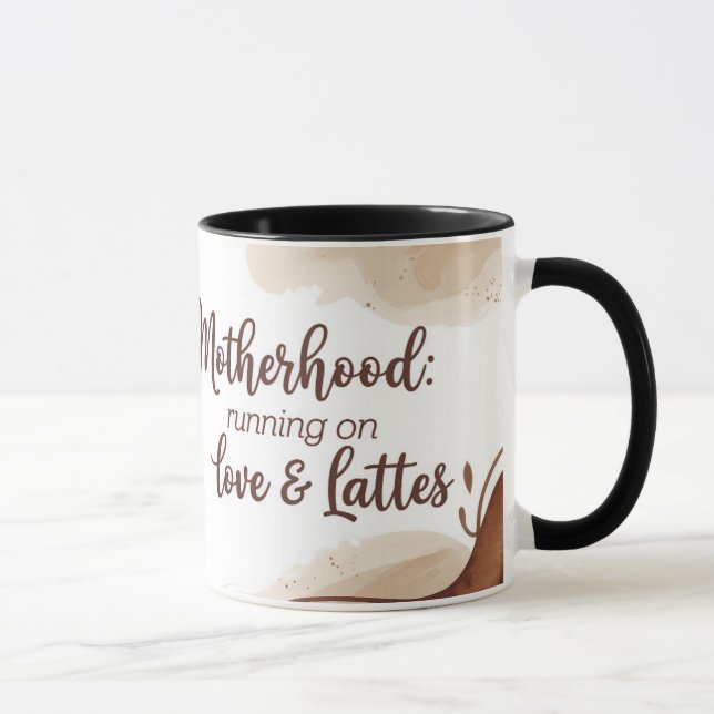 Amour de la mère et lattes de café Mug (Droite)