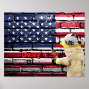 Amour de l'art de mur de graffiti USA. Affiche
