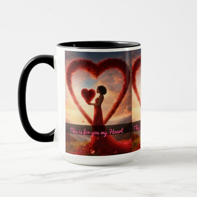 "Amour de Mug de coeur : Cadeau parfait" (Gauche)