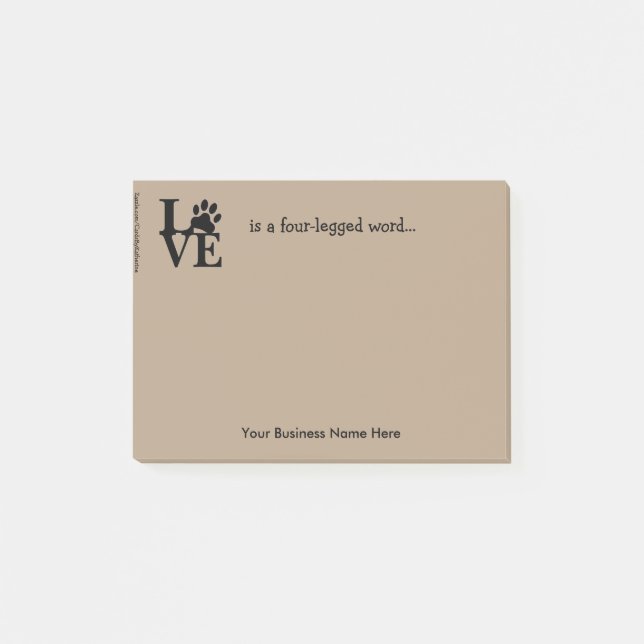 Amour de Notes-PawPrint de post-it le "est. " (Devant)