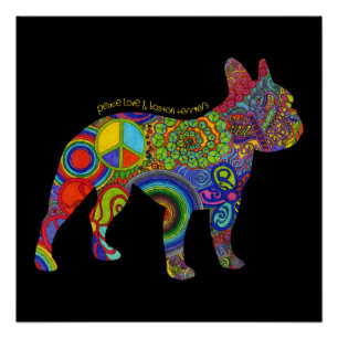 "Amour de paix et affiche d'art de bruit de