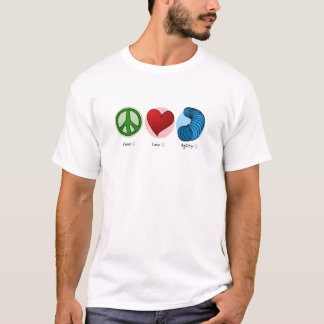 Amour de paix et T-shirt d'agilité de chien