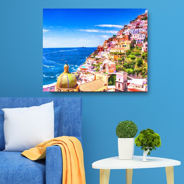 Amour de Positano Italie Toile Encadrée (Decorate your walls with this beautiful oceanscape. )