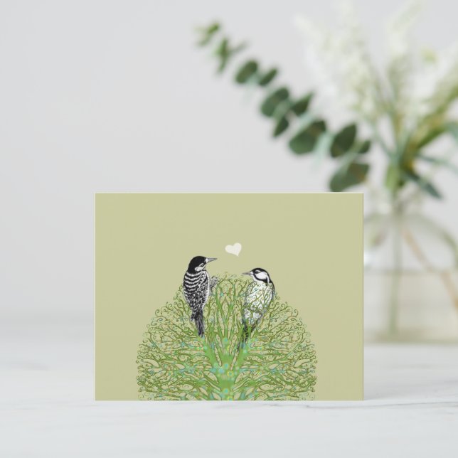 Amour de Tourbillon Vert RSVP avec Oiseaux Vintage (Debout devant)