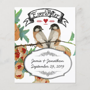 Amour d'oiseau de cerisier en fleurs vintage pêche