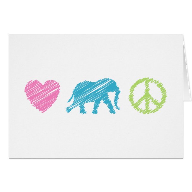Amour, éléphant et paix (Devant horizontal)