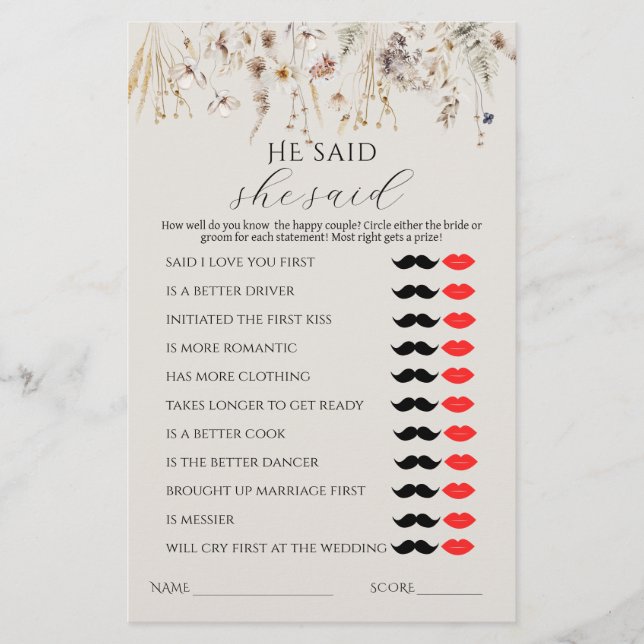 Amour en fleur Fleur sauvage Rustic Bridal Jeu (Devant)