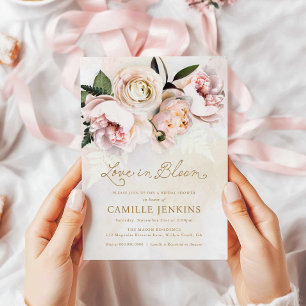 Amour en Fleur rose Floral Invitation douche nupti