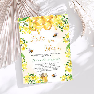 Amour en fleurs abeilles jaunes Invitation de la d