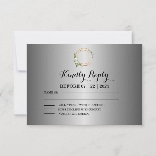 Amour en fleurs : Carte de réponse RSVP (Devant)