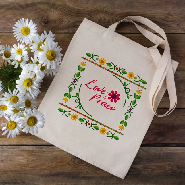 Amour et calme Sac fourre-tout romantique (Love and peace romantic Tote Bag
)