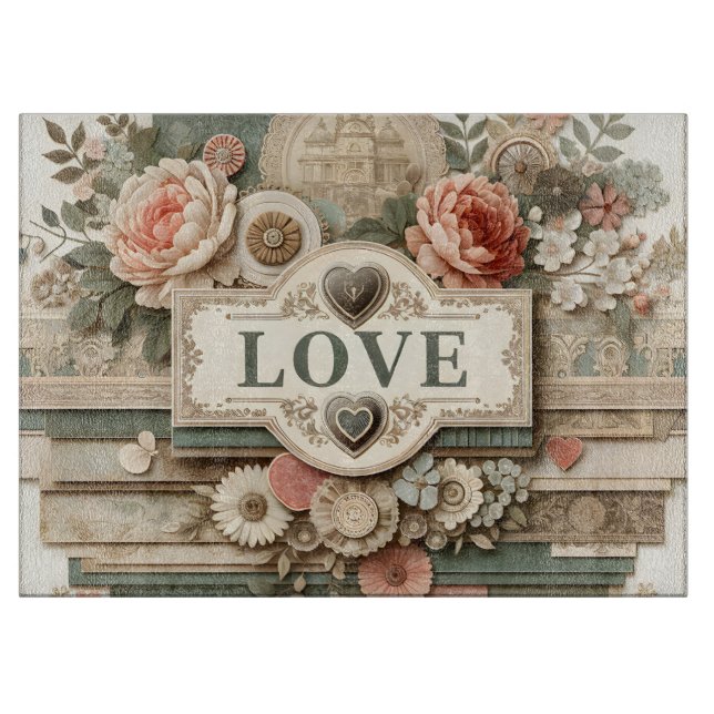 AMOUR et couches de la planche à découper des fleu (Devant)