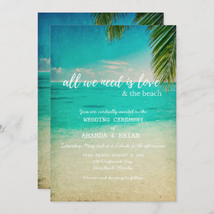 Amour et invitation au mariage sur la plage