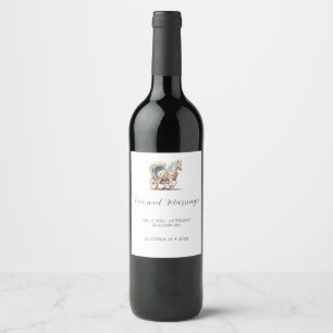 Amour et mariage Cheval Carriage Vin Étiquettes