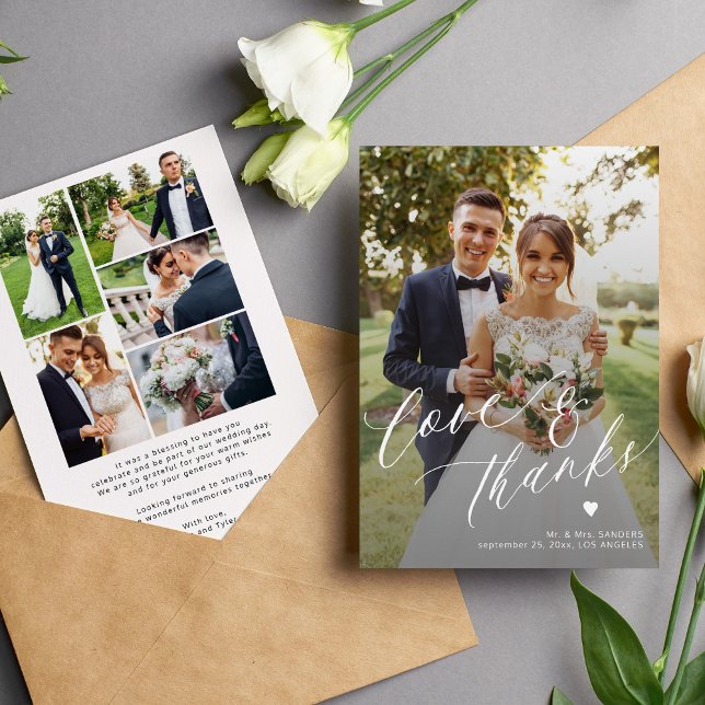 Amour et merci 6 photo collage mariage (Créateur téléchargé)