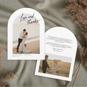 Amour et Merci Arch Mariage photo Carte de remerci