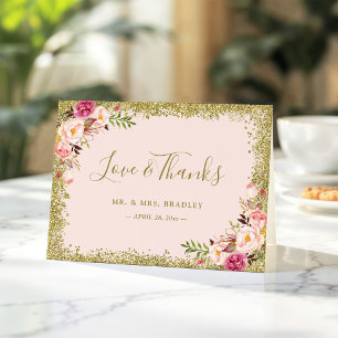 Amour et Merci Blush Pink Gold Parties scintillant