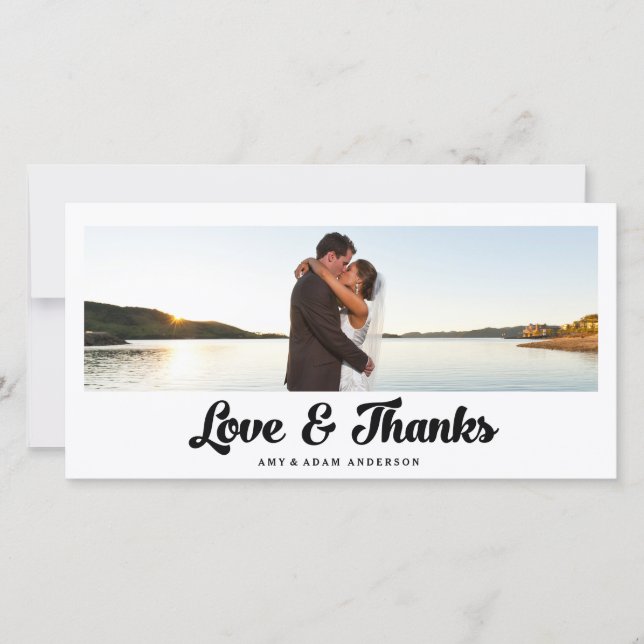 Amour et Merci | Carte photo mariage Merci (Devant)