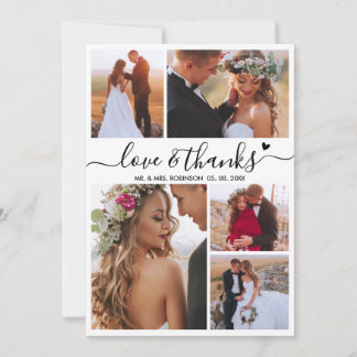 Amour et Merci Coeur Script Photo Collage Mariage