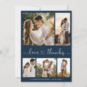 Amour et Merci Coeur Script Photo Collage Mariage