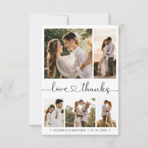 Amour et Merci Coeur Script Photo Collage Mariage