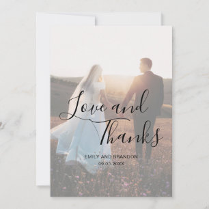 Amour et Merci Elegant Script Photo Mariage