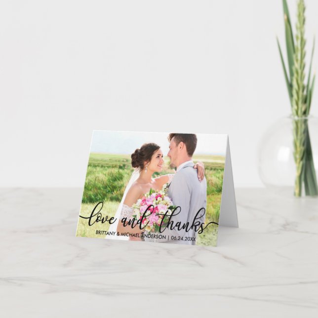Amour et Merci Mariage Merci Photo B Note (Devant)