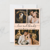 Amour et Merci Mariage Photo Collage Merci