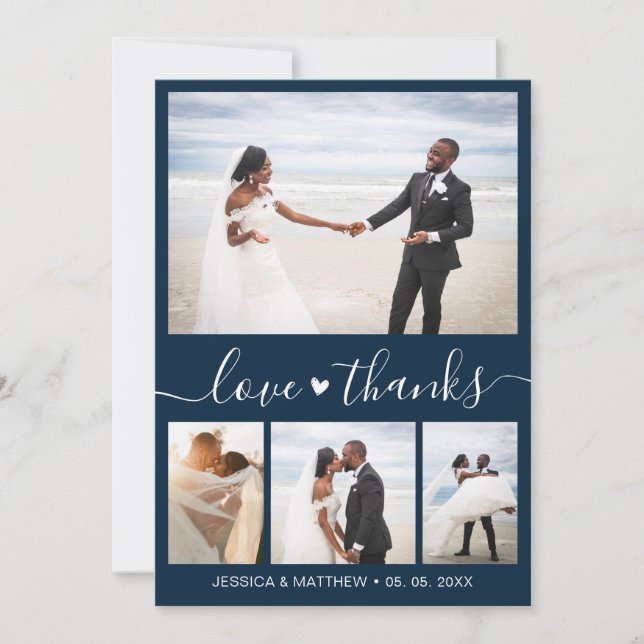 Amour et Merci Marine Photo Collage Mariage (Devant)