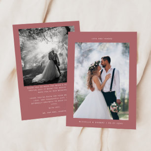 Amour et Merci Minimaliste Mariage Photo rose