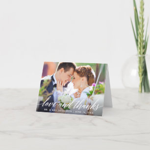 Amour et Merci Moderne Calligraphie Mariage Note