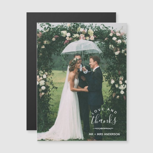 Amour et Merci Photo Mariage Merci (Devant / Derrière)