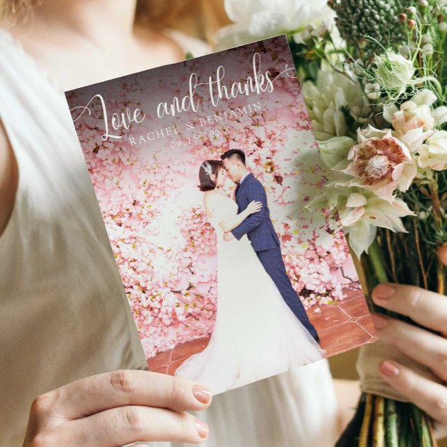 Amour et merci Photo Mariage Merci Élégant (Créateur téléchargé)