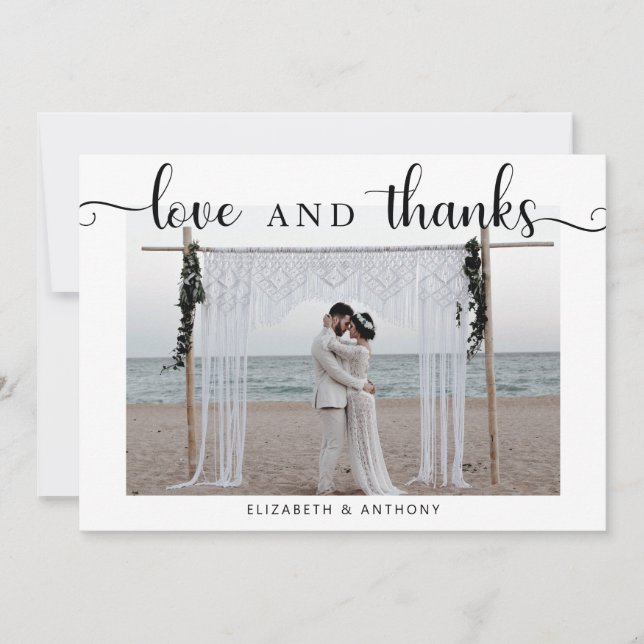 Amour et Merci Photo Mariage Simple Elegant Chic (Devant)