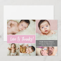 Amour et Merci Pink Custom Photos Baby shower
